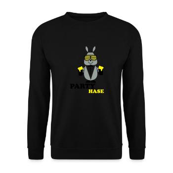 party_hase - Unisex Pullover - Schwarz - Vorne - Alina (178cm) & Michal (187cm)