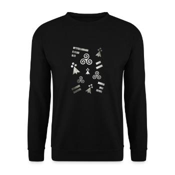Breizh Bretagne Blanc 2 - Sweat-shirt Unisexe - noir - Devant - Alina (178cm) & Michal (187cm)