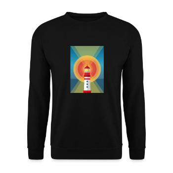 Luminous Lighthouse - Unisex Sweatshirt - black - Front - Alina (178cm) & Michal (187cm)