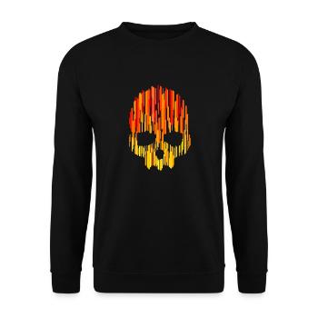 Crâne (rayures colorées) 01 - Sweat-shirt Unisexe - noir - Devant - Alina (178cm) & Michal (187cm)