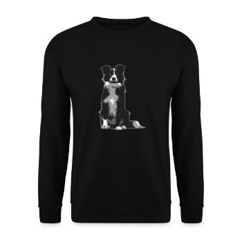 Silhoette border collie - Sweat-shirt Unisexe - noir - Devant - Alina (178cm) & Michal (187cm)