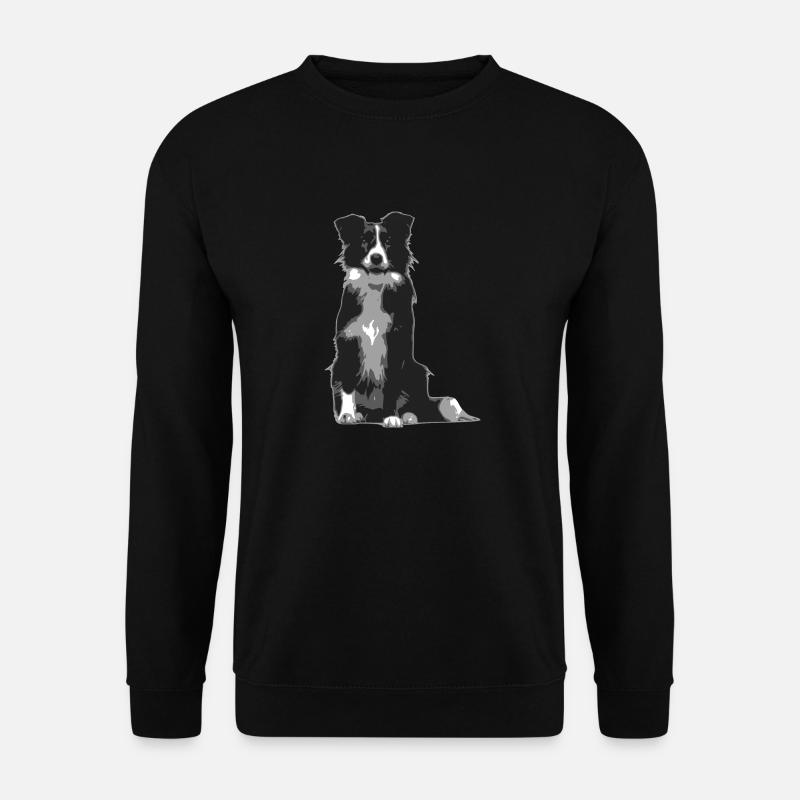 Silhoette border collie - Sweat-shirt Unisexe - noir