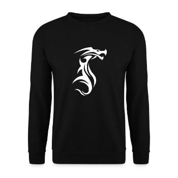 Symbole tribal tatouage Dragon icône symbole tatouage - Sweat-shirt Unisexe - noir - Devant - Alina (178cm) & Michal (187cm)