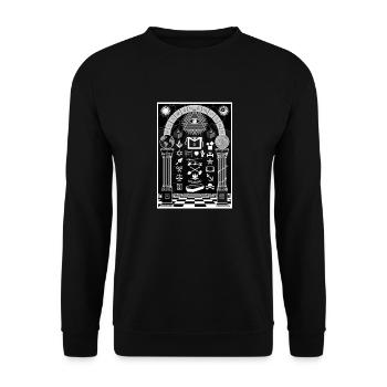 Zeichenbrett Schwarz - Unisex Pullover - Schwarz - Vorne - Alina (178cm) & Michal (187cm)