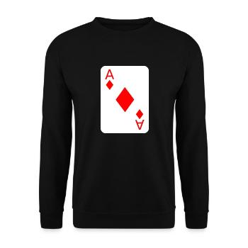 Karo Poker Spielkarte Kostüm - Unisex Pullover - Schwarz - Vorne - Alina (178cm) & Michal (187cm)