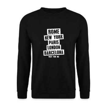 Rome New York Paris London Travel - Sweat-shirt Unisexe - noir - Devant - Alina (178cm) & Michal (187cm)