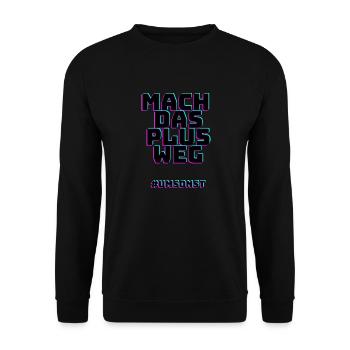 mach das plus Weg #umsonst - Unisex Pullover - Schwarz - Vorne - Alina (178cm) & Michal (187cm)