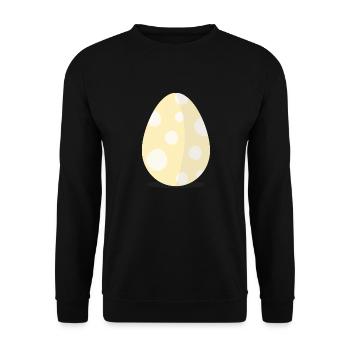 Osterei gelb mit Punkten - Unisex Pullover - Schwarz - Vorne - Alina (178cm) & Michal (187cm)