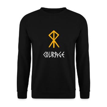 Viking Rune of Courage - Unisex Pullover - Schwarz - Vorne - Alina (178cm) & Michal (187cm)