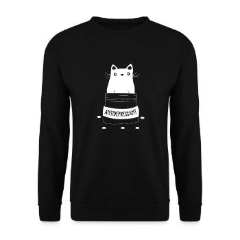 Antidépresseur chat Amoureux des chats Animaux - Sweat-shirt Unisexe - noir - Devant - Alina (178cm) & Michal (187cm)