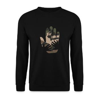 camo hands french army pattern - Unisex Sweatshirt - black - Front - Alina (178cm) & Michal (187cm)