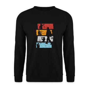 Pêche Poisson pêche Pêche - Sweat-shirt Unisexe - noir - Devant - Alina (178cm) & Michal (187cm)