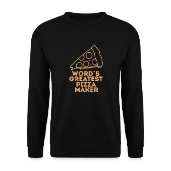 Pizza maker Geschenk Pizzaliebhaber Pizzeria - Unisex Pullover - Schwarz - Vorne - Alina (178cm) & Michal (187cm)
