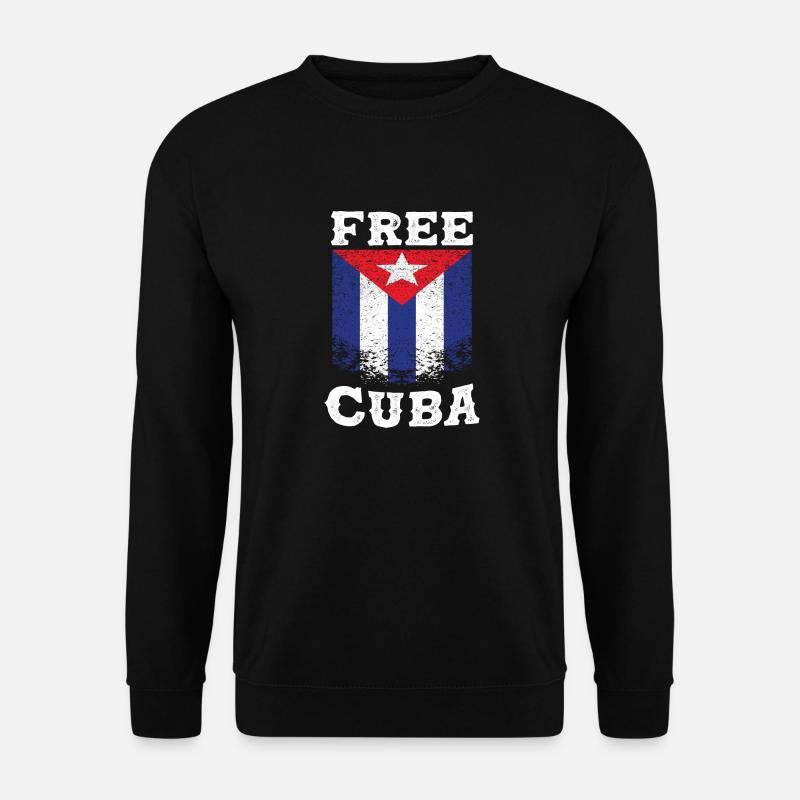 Vintage Free Cuba - Cuba Flag - Unisex Pullover - Schwarz