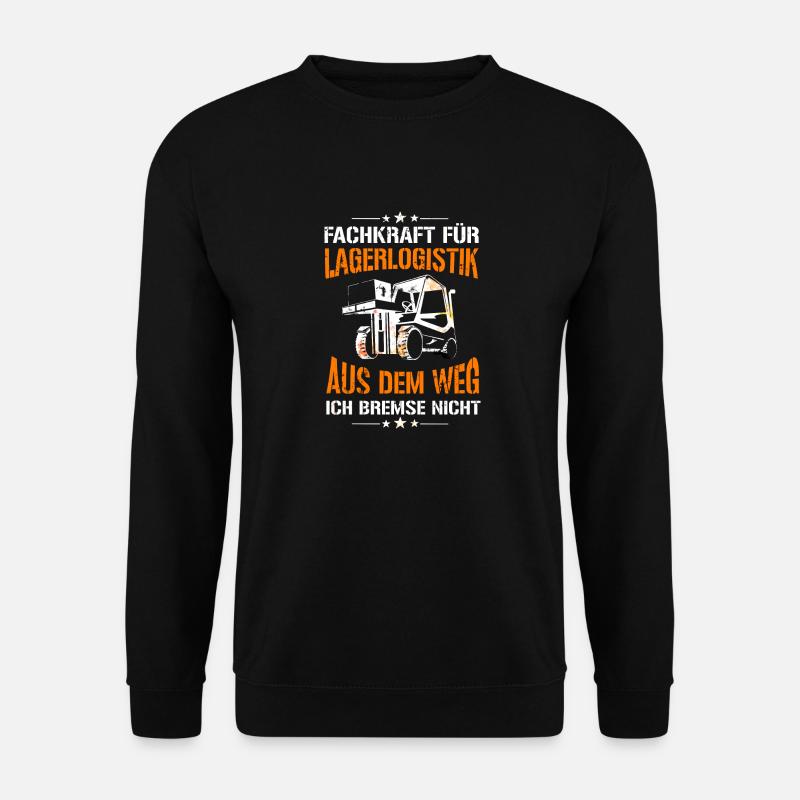 Fachkraft für Lagerlogistik Staplerfahrer bremse - Unisex Pullover - Schwarz