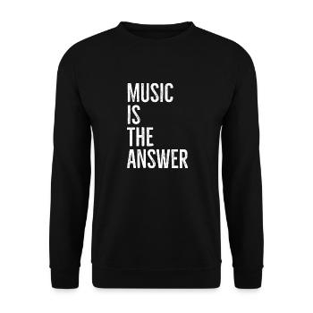 Musik ist die Antwort - Unisex Pullover - Schwarz - Vorne - Alina (178cm) & Michal (187cm)