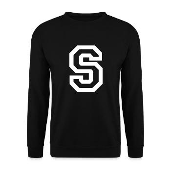 Letter S - Unisex Sweatshirt - black - Front - Alina (178cm) & Michal (187cm)