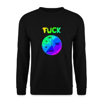 FUCK YOU | ME | THIS | EVERYTHING - Unisex Pullover - Schwarz - Vorne - Alina (178cm) & Michal (187cm)