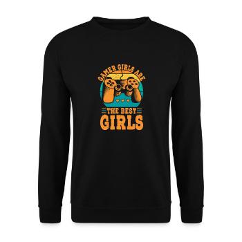 gamer girls are the best girls - Unisex Sweatshirt - black - Front - Alina (178cm) & Michal (187cm)