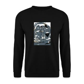Collection Sketch Art Zauberwald 2 - Unisex Pullover - Schwarz - Vorne - Alina (178cm) & Michal (187cm)