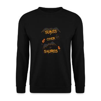 Süßes oder Saures - Unisex Pullover - Schwarz - Vorne - Alina (178cm) & Michal (187cm)