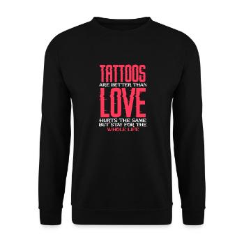 Tattoo Lover - Tattoo Ink Professional Tattoo - Sweat-shirt Unisexe - noir - Devant - Alina (178cm) & Michal (187cm)