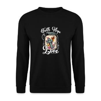 Church Religion Catholic Catholic Jesus Christ - Unisex Sweatshirt - black - Front - Alina (178cm) & Michal (187cm)