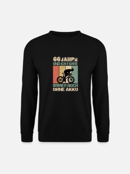 Geburtstag 66 Fahrradfahrer Retro Vintage mann - Unisex Pullover - Schwarz