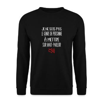je ne suis pas le genre de personne - Sweat-shirt Unisexe - noir - Devant - Alina (178cm) & Michal (187cm)