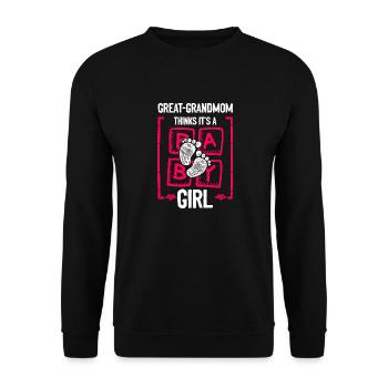 L’arrière-grand-mère pense que c’est une révélation de genre de fille - Sweat-shirt Unisexe - noir - Devant - Alina (178cm) & Michal (187cm)