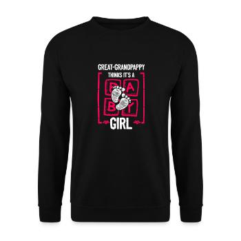 L’arrière-grand-père pense que c’est une révélation de genre de fille - Sweat-shirt Unisexe - noir - Devant - Alina (178cm) & Michal (187cm)