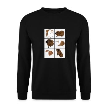 Nettes Design mit Meerschweinchen 1 - Unisex Pullover - Schwarz - Vorne - Alina (178cm) & Michal (187cm)