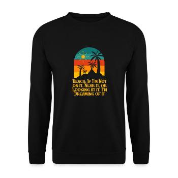 Plage J’en rêve Été Océan Tropical - Sweat-shirt Unisexe - noir - Devant - Alina (178cm) & Michal (187cm)