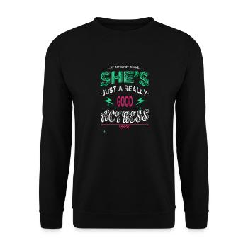 fun cool i love cats love animal lover awesome - Unisex Pullover - Schwarz - Vorne - Alina (178cm) & Michal (187cm)