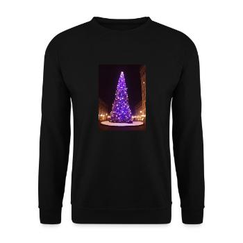 Sapin de Noël violet - Sweat-shirt Unisexe - noir - Devant - Alina (178cm) & Michal (187cm)