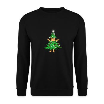 Noël drôle chat arbre de Noël chat moche - Sweat-shirt Unisexe - noir - Devant - Alina (178cm) & Michal (187cm)