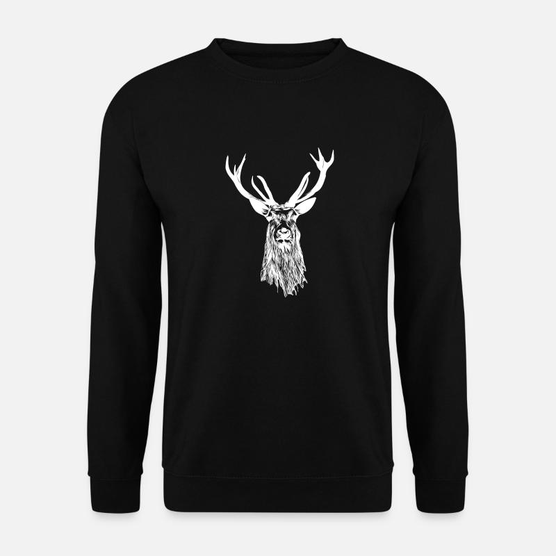 Ich liebe Hirsche Hirsch - Unisex Pullover - Schwarz