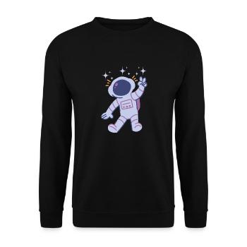 Idée cadeau astronaute Spaceman - Sweat-shirt Unisexe - noir - Devant - Alina (178cm) & Michal (187cm)