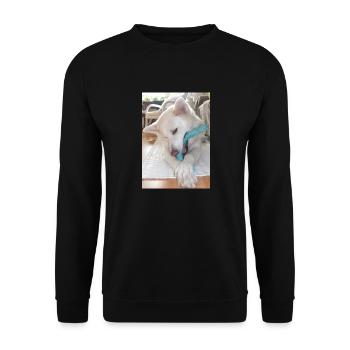 Cohen und sein Spielzeug - Unisex Pullover - Schwarz - Vorne - Alina (178cm) & Michal (187cm)