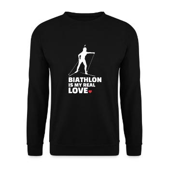 J’adore le biathlon élégant - Sweat-shirt Unisexe - noir - Devant - Alina (178cm) & Michal (187cm)