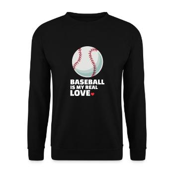 Ich Liebe Baseball Stylish Baseball Silhouette - Unisex Pullover - Schwarz - Vorne - Alina (178cm) & Michal (187cm)