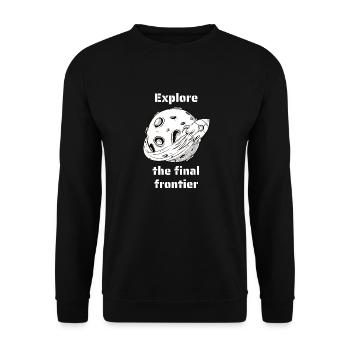 Explore The Final Frontier Retro Outer Space - Unisex Sweatshirt - black - Front - Alina (178cm) & Michal (187cm)