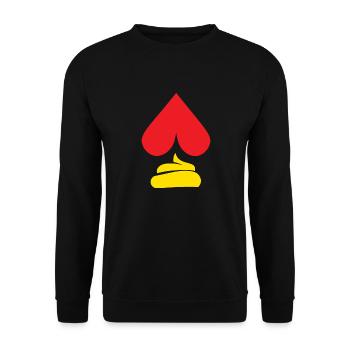Gebrochenes Herz - Unisex Pullover - Schwarz - Vorne - Alina (178cm) & Michal (187cm)