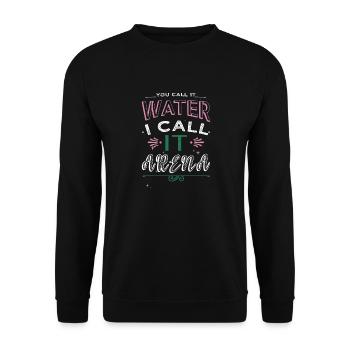 présent geek swim dad tshirts eau - Sweat-shirt Unisexe - noir - Devant - Alina (178cm) & Michal (187cm)