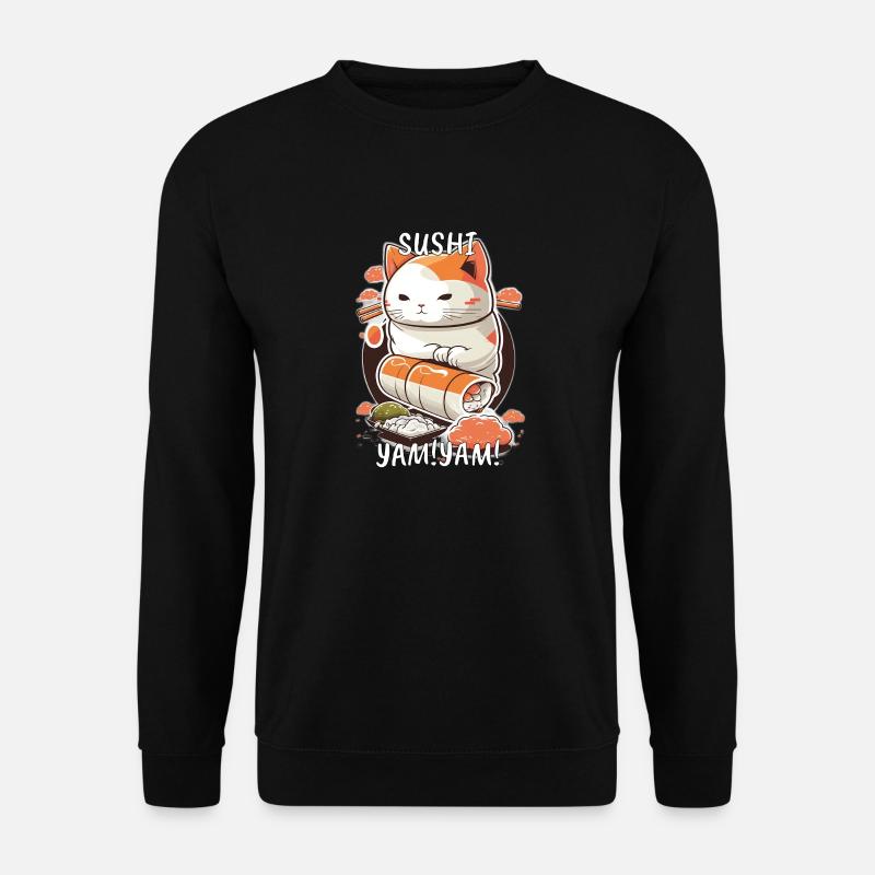 Japanische Sushi-Katze - Unisex Pullover - Schwarz