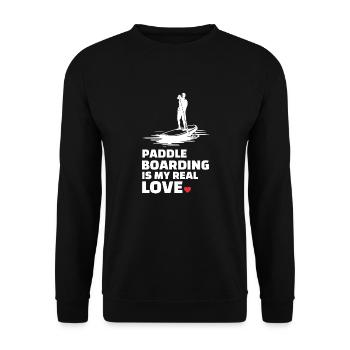I love paddleboarding - Unisex Sweatshirt - black - Front - Alina (178cm) & Michal (187cm)