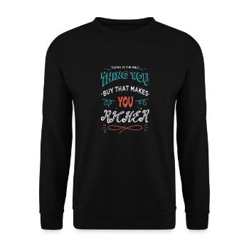 Travel Bug Camping Partner Birthday Present Idea - Unisex Sweatshirt - black - Front - Alina (178cm) & Michal (187cm)