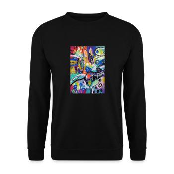 Abstract Chaos #9 peinture originale Design - Sweat-shirt Unisexe - noir - Devant - Alina (178cm) & Michal (187cm)