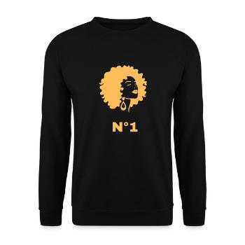 Femme n°1 - Sweat-shirt Unisexe - noir - Devant - Alina (178cm) & Michal (187cm)