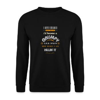 Grumpy Old Man - Unisex Sweatshirt - black - Front - Alina (178cm) & Michal (187cm)